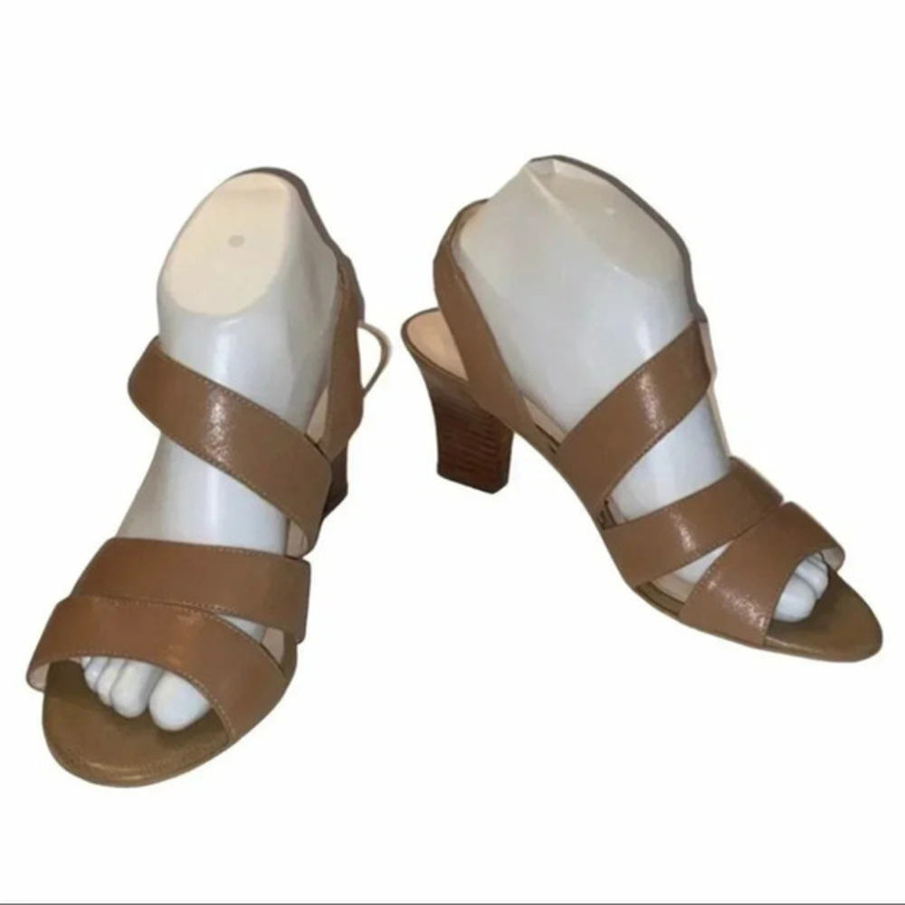 Franco Sarto Warwick 8.5‎ tan strappy 2.5”heels
